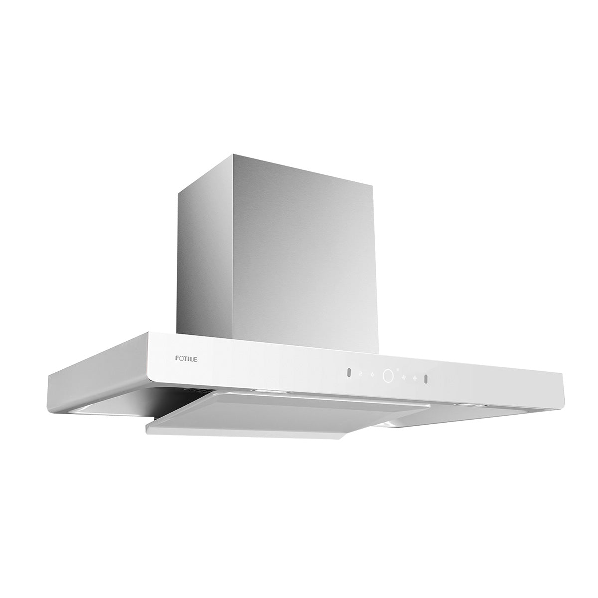 EMG9008-CW 900mm White Glass Rangehood