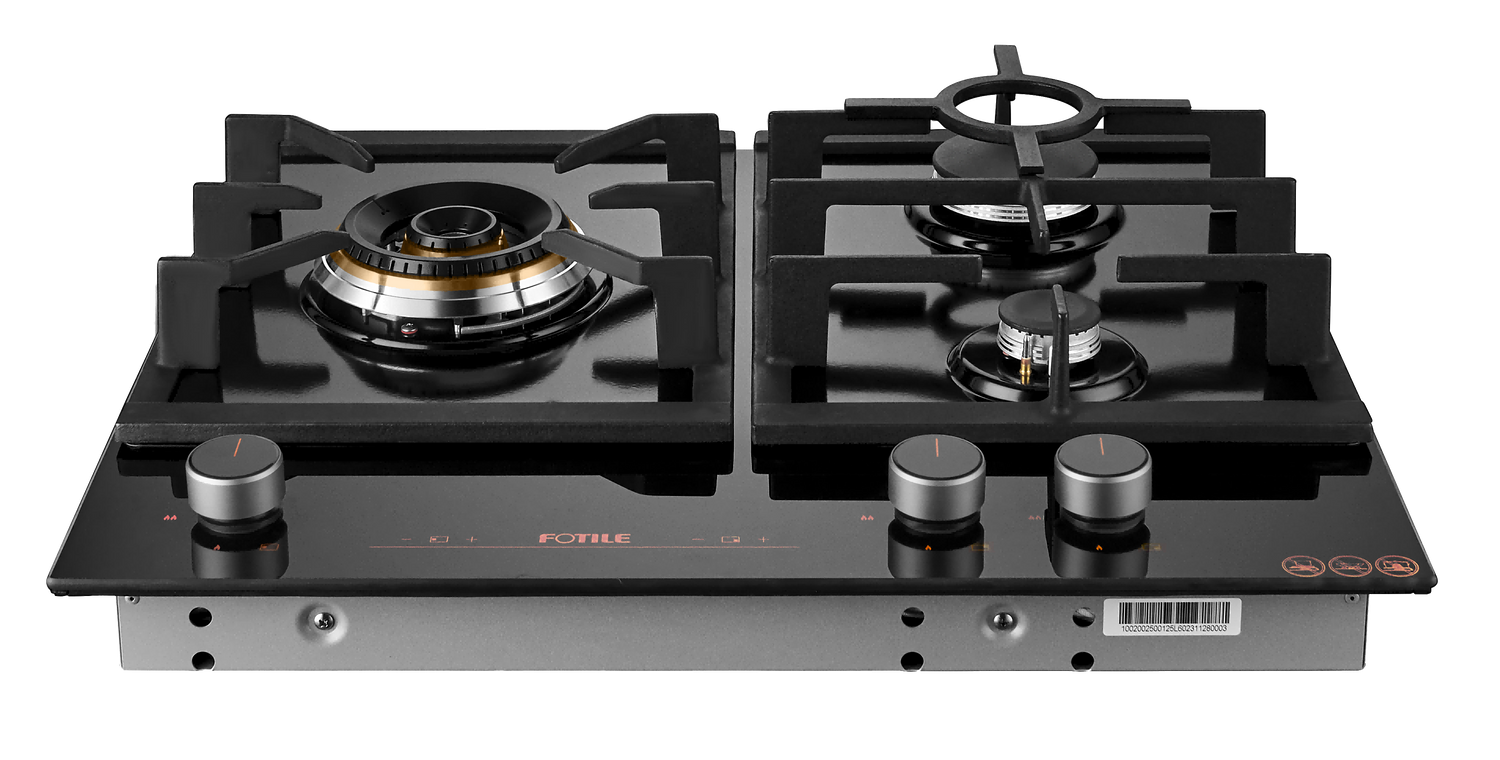 GLG60305 600mm 3 Burner Black Glass Cooktoop