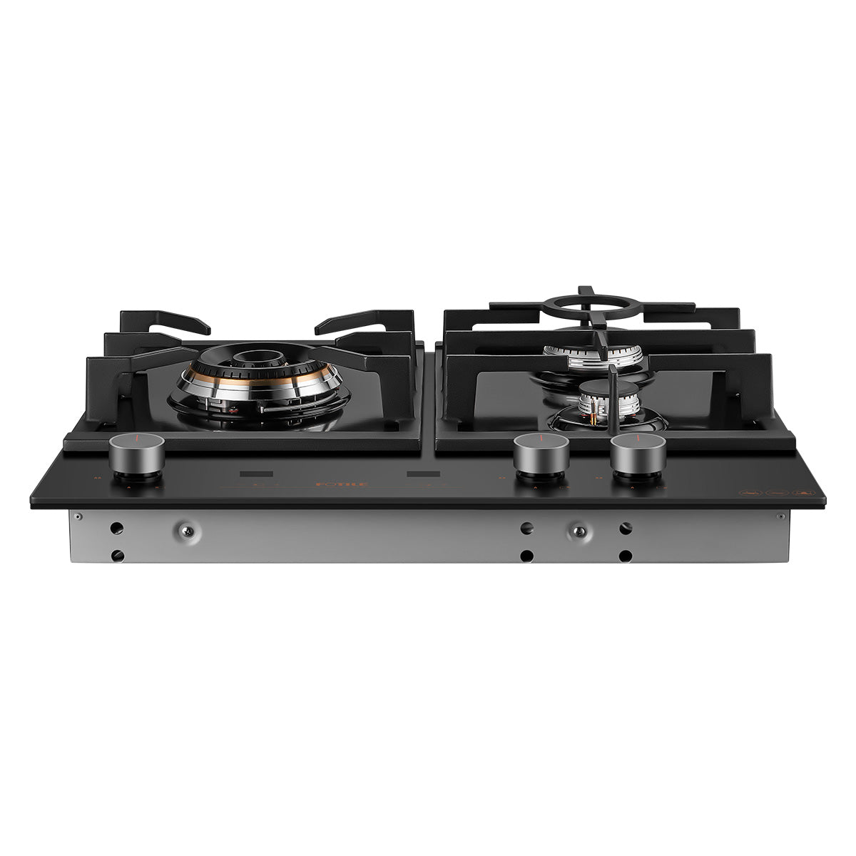 GLG60305-Y 600mm 3 Burner Black Glass Cooktoop Matte Grey